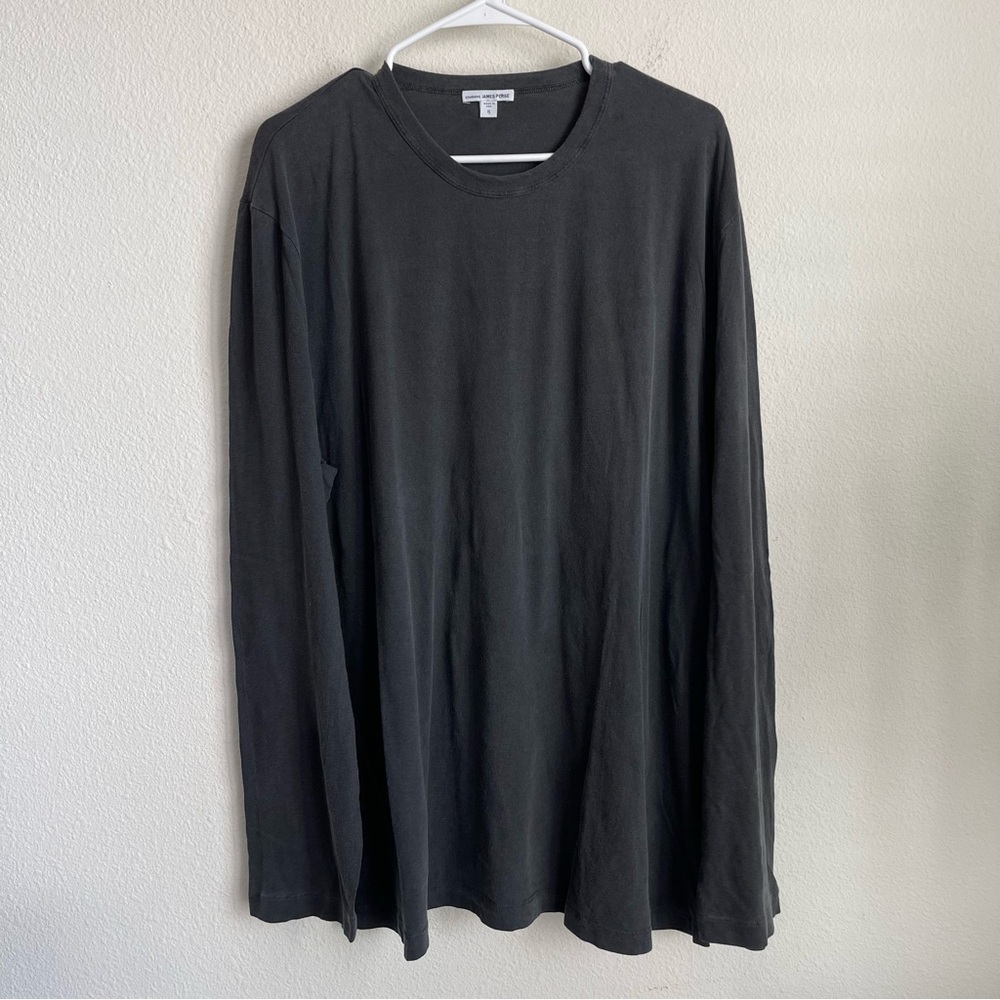 James Perse mlj3351 Washed Grey Long Sleeve Tee T Shirt